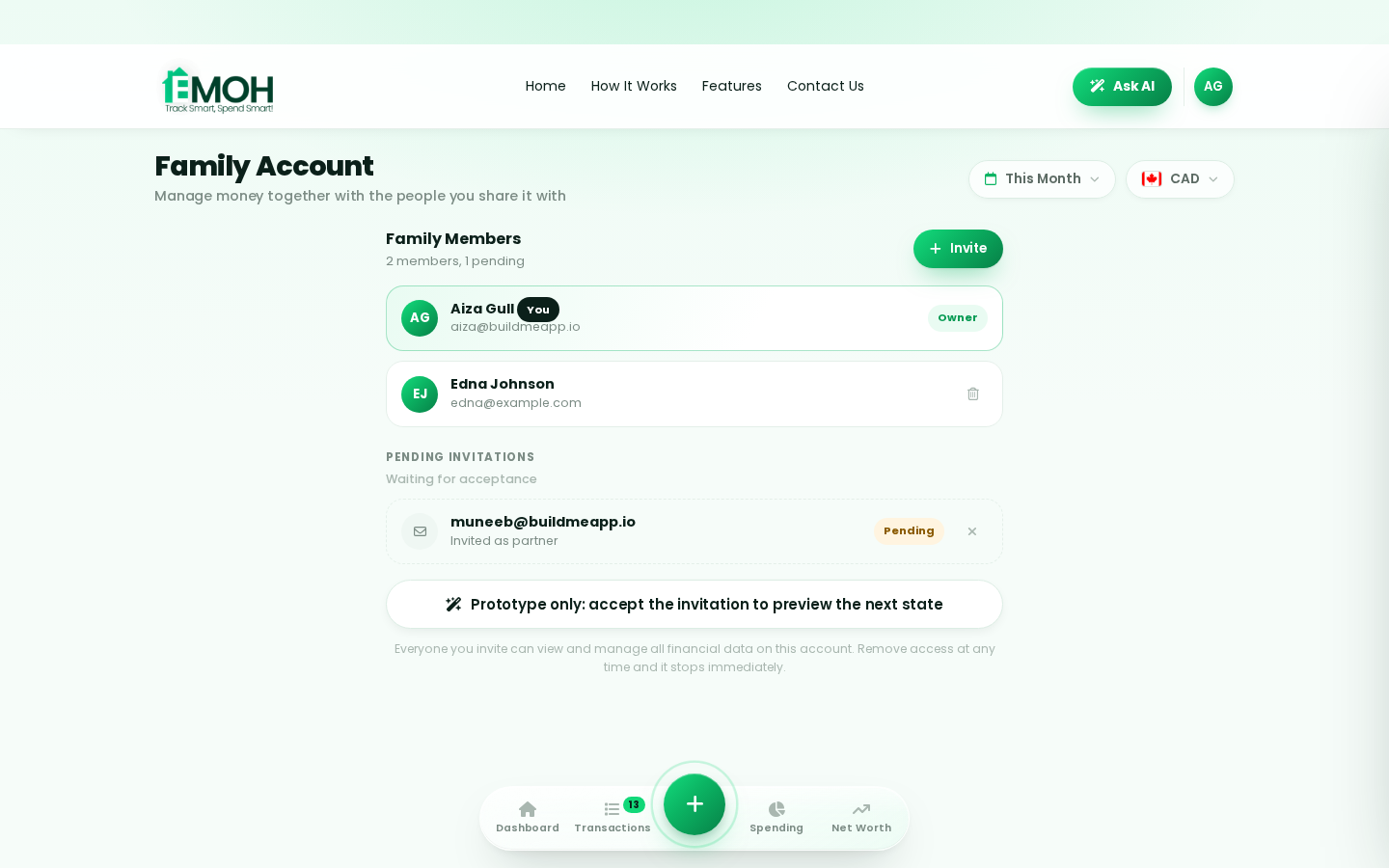 EMOH Pay app — web app