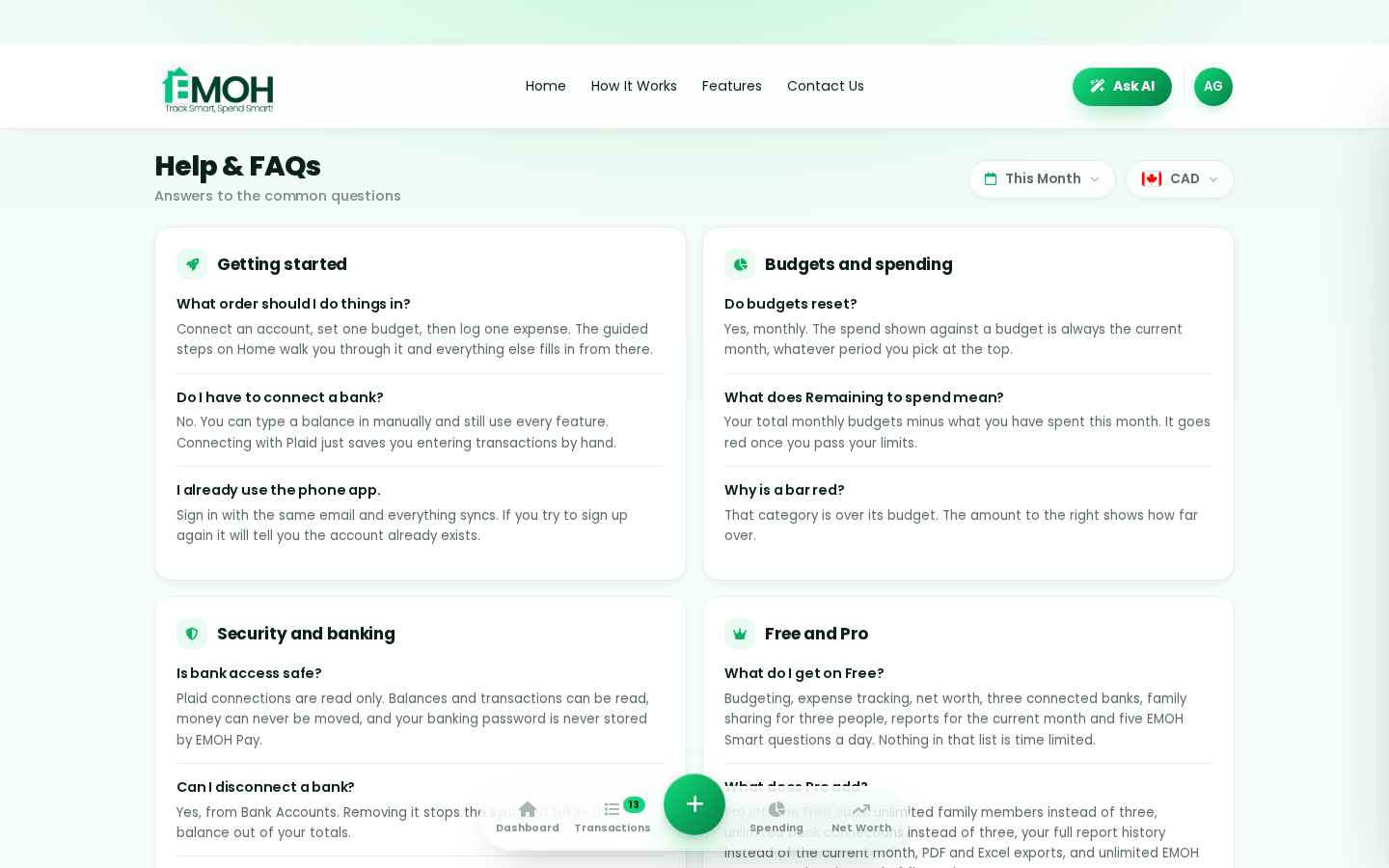 EMOH Pay app — web app