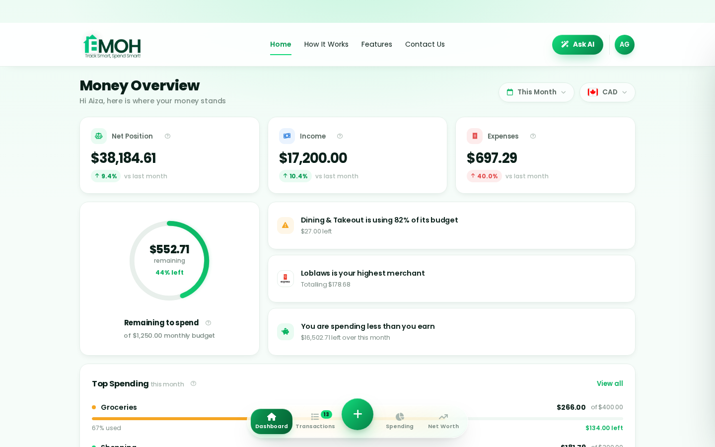 EMOH Pay app — web app