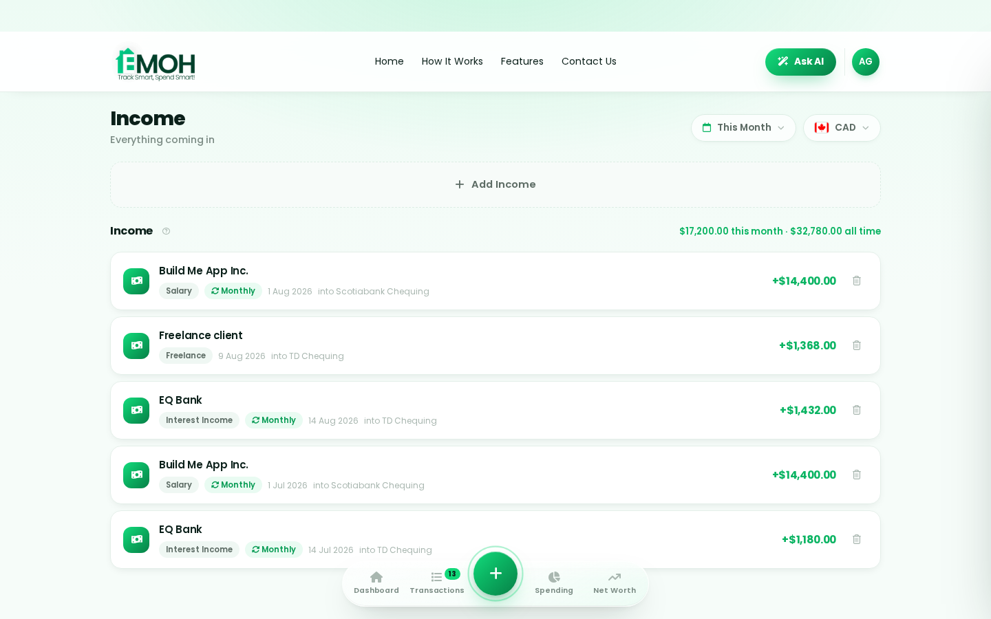 EMOH Pay app — web app
