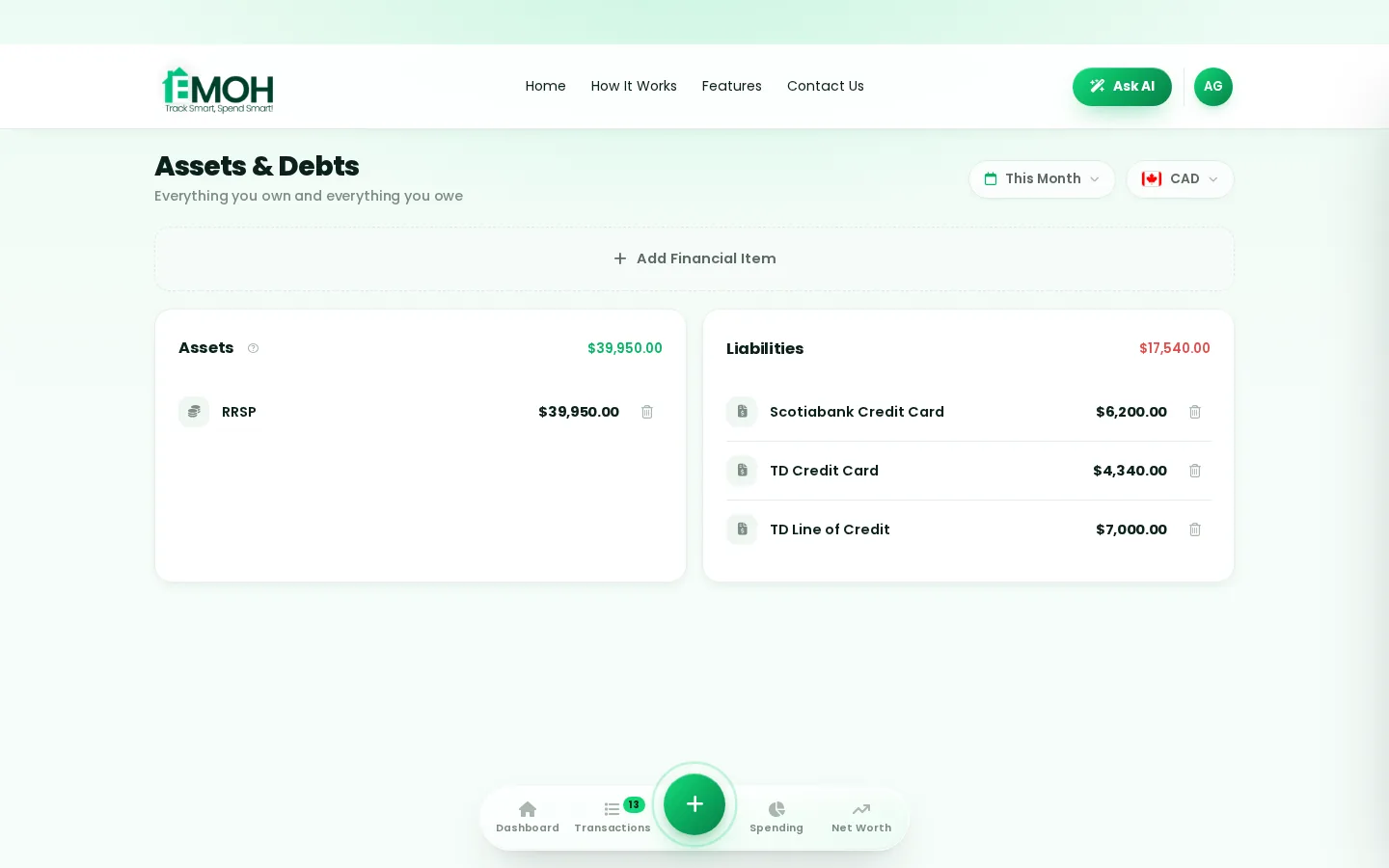EMOH Pay web app: 100 Envelope Challenge