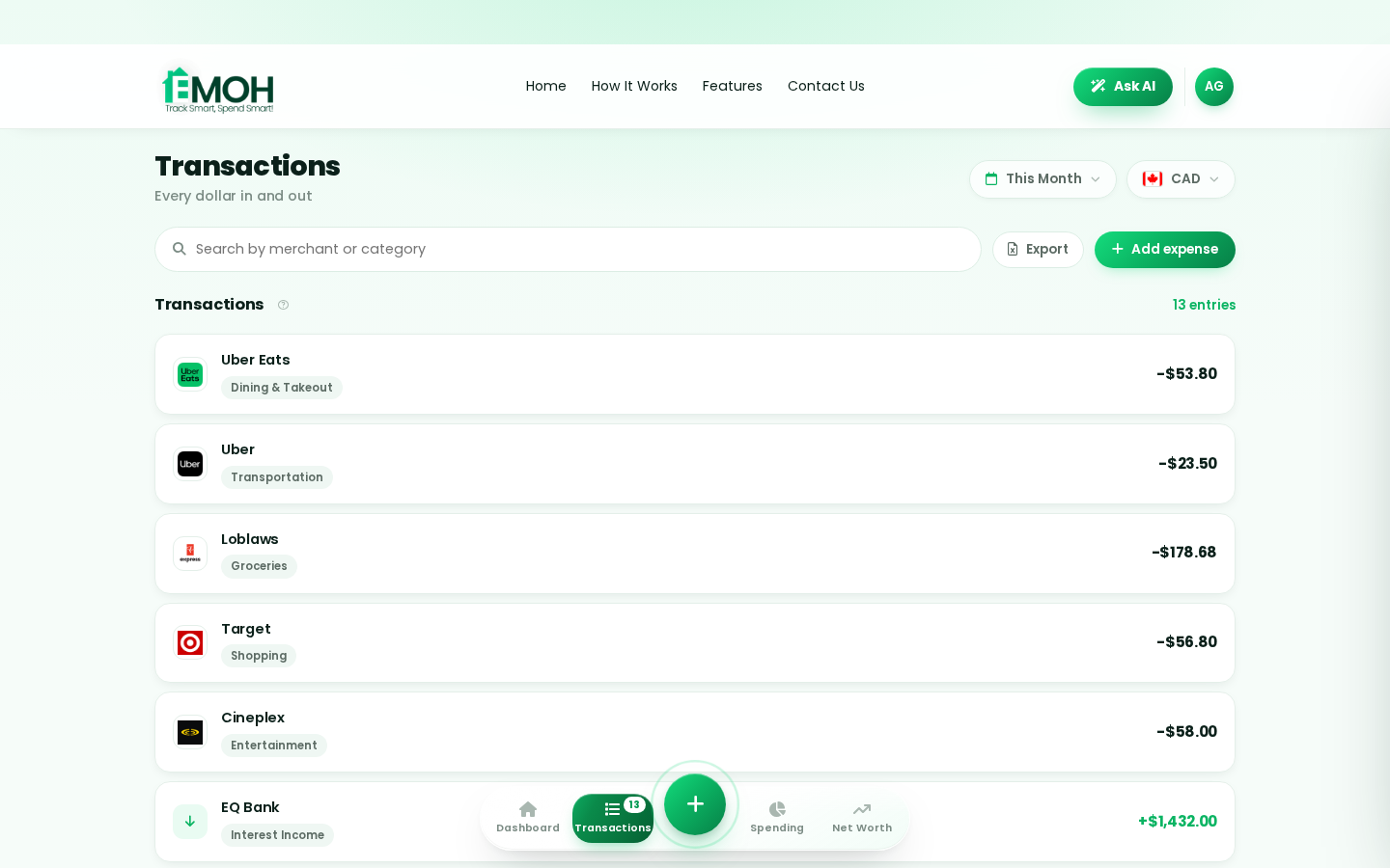 EMOH Pay app — web app