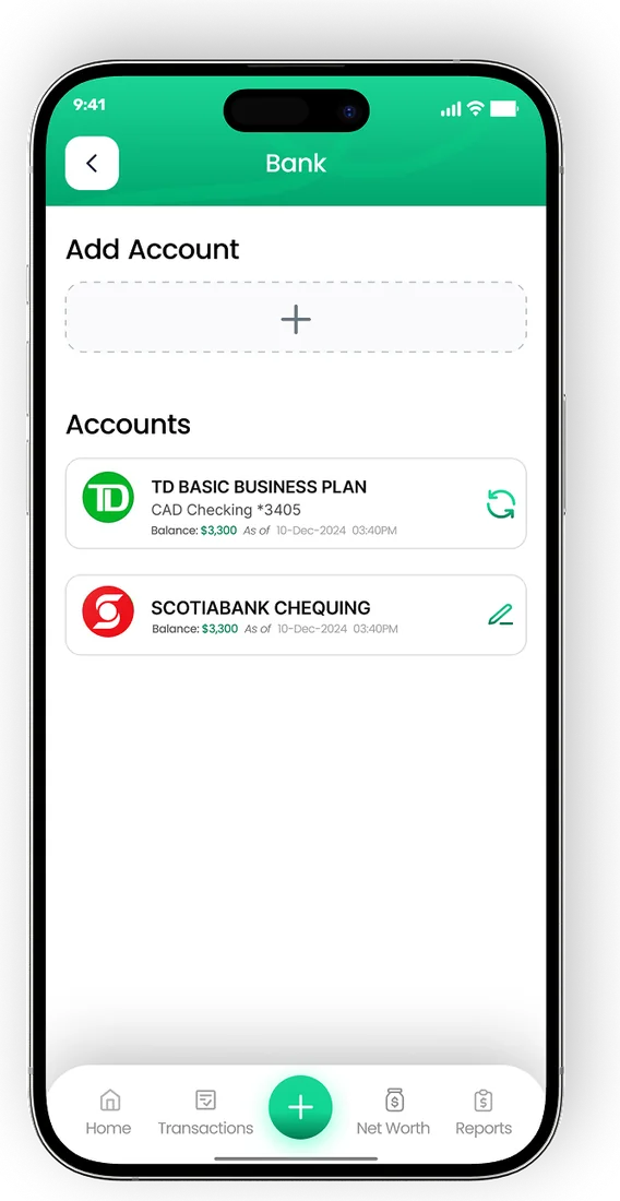 EMOH Pay connected Canadian bank accounts