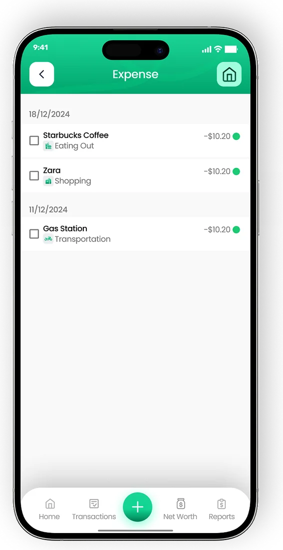 EMOH Pay expense history with categories
