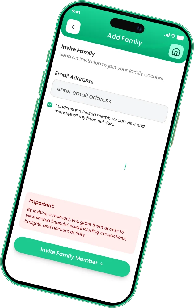 EMOH Pay invite a family member by email