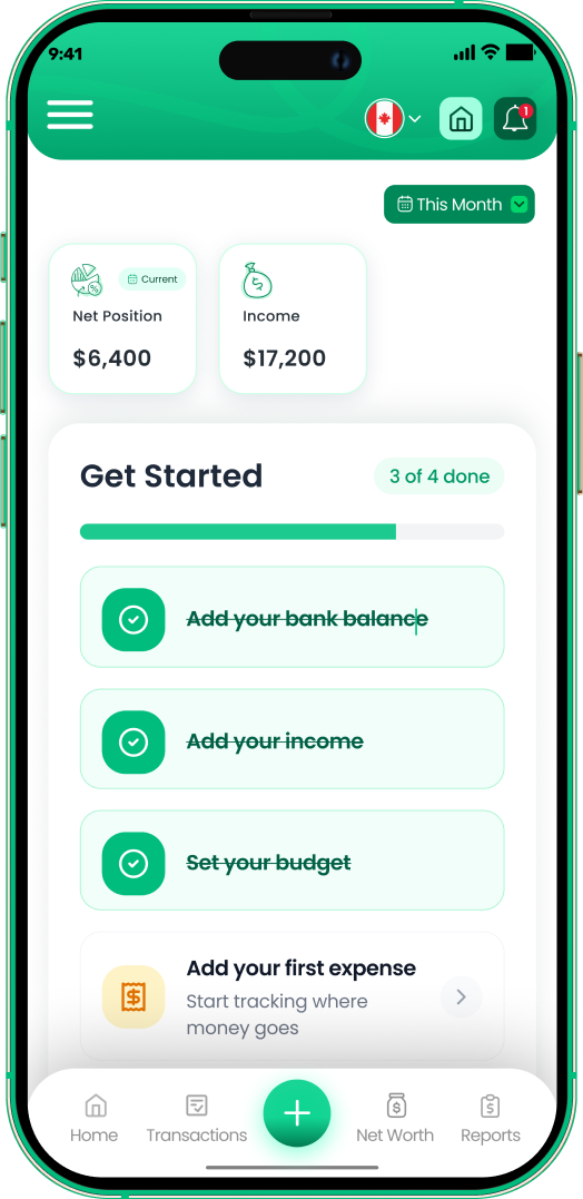 EMOH Pay add expense screen with amount, category and GST/HST
