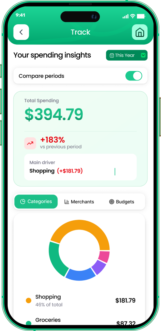 EMOH Pay net worth screen showing growth for a couple
